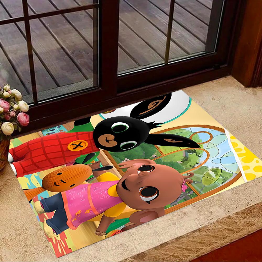 Bing And Friends In Garden Themed Anti-Slip Rugs - Polyester Home Decor, Suitable for Bedrooms, Living Rooms, Doorways, Studios, and Decorations