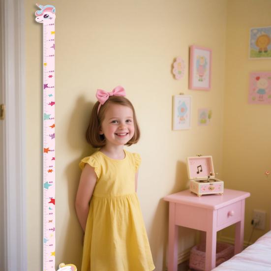 Adesivo de Parede Tabela de Crescimento Infantil Quarto Infantil Berçário Quarto de Bebê a Adultos Meninos Meninas Régua de Medição de Altura Desenho Animado Decalque de Decoração