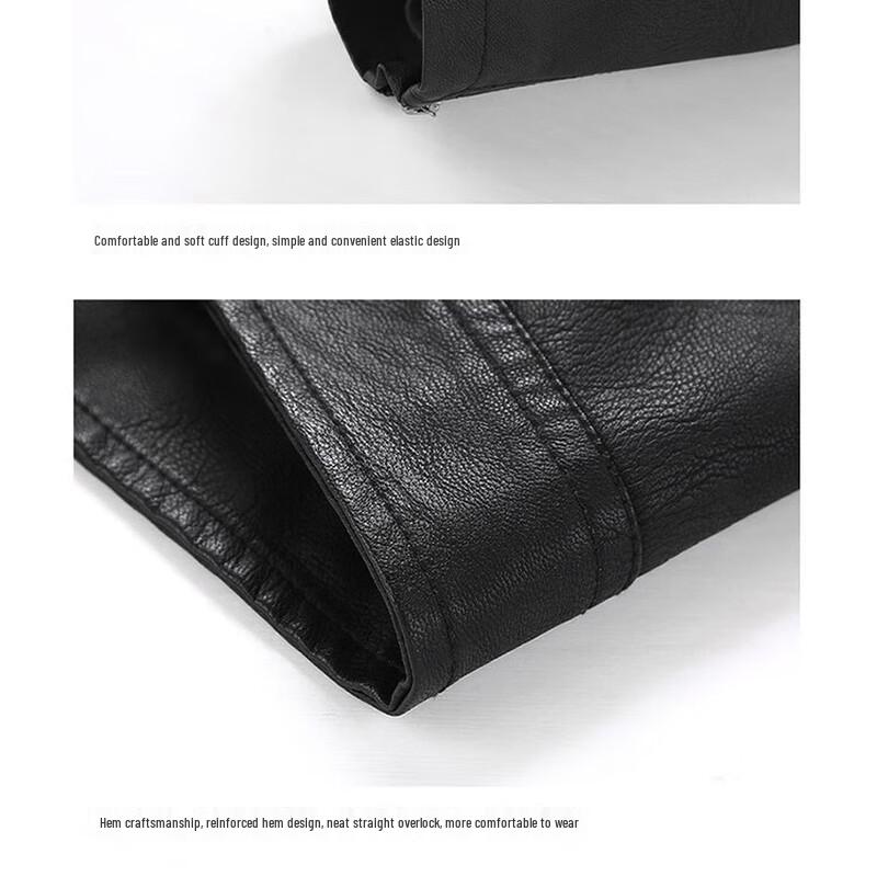 MaoRen Men's Casual Faux Leather Lapel Jacket