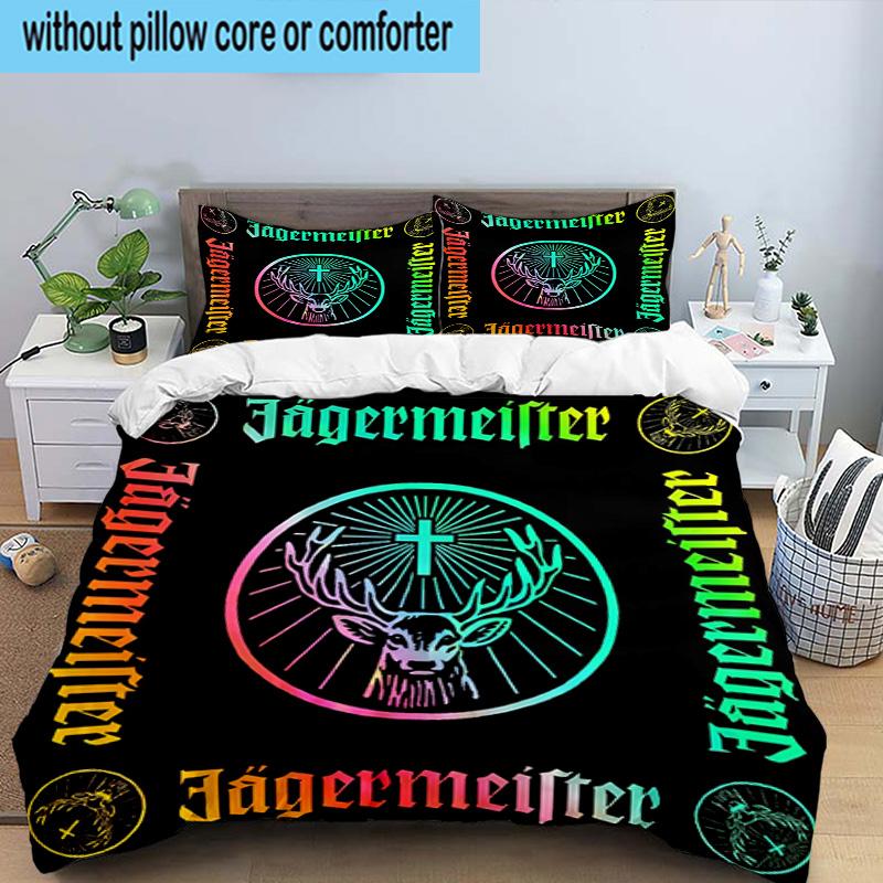 Jager-meister Spirit Drink Printed 3PCS Bedding Set, Includes A Duvet Cover and Two Pillowcases for Bedroom, Suitable for All Seasons Fan Gifts