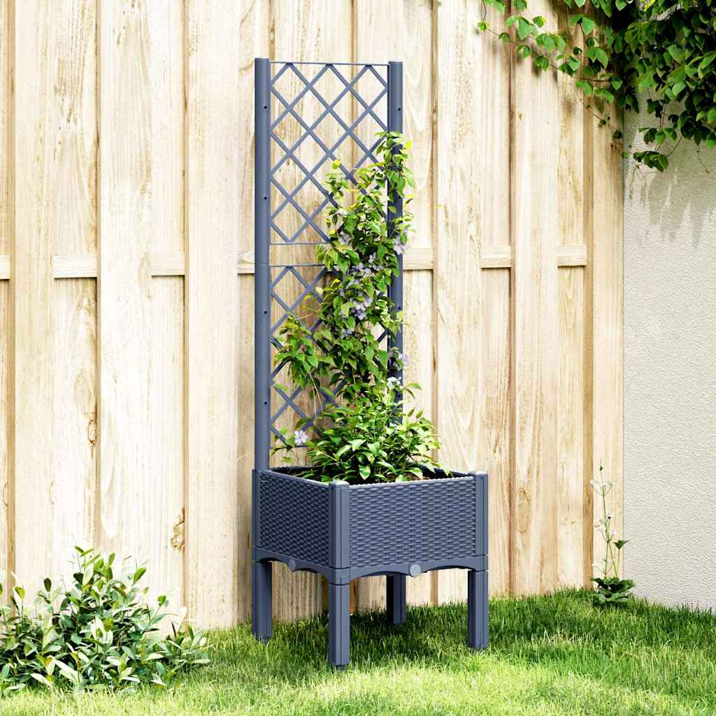 Planter with Trellis Blue Gray 40 X 40 X 142 Cm PP