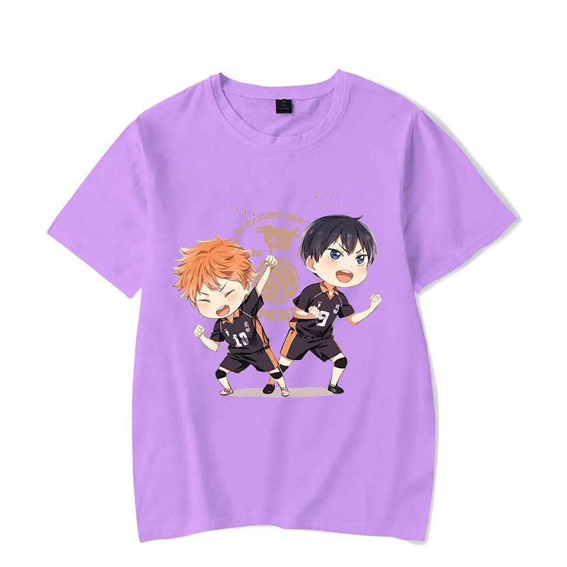 Hot Hinata Shoyo Tobio Kageyama Cartoon Print Short Sleeve T Shirts Women Casual Shirts Summer Women's Men's Crew Neck T-shirt