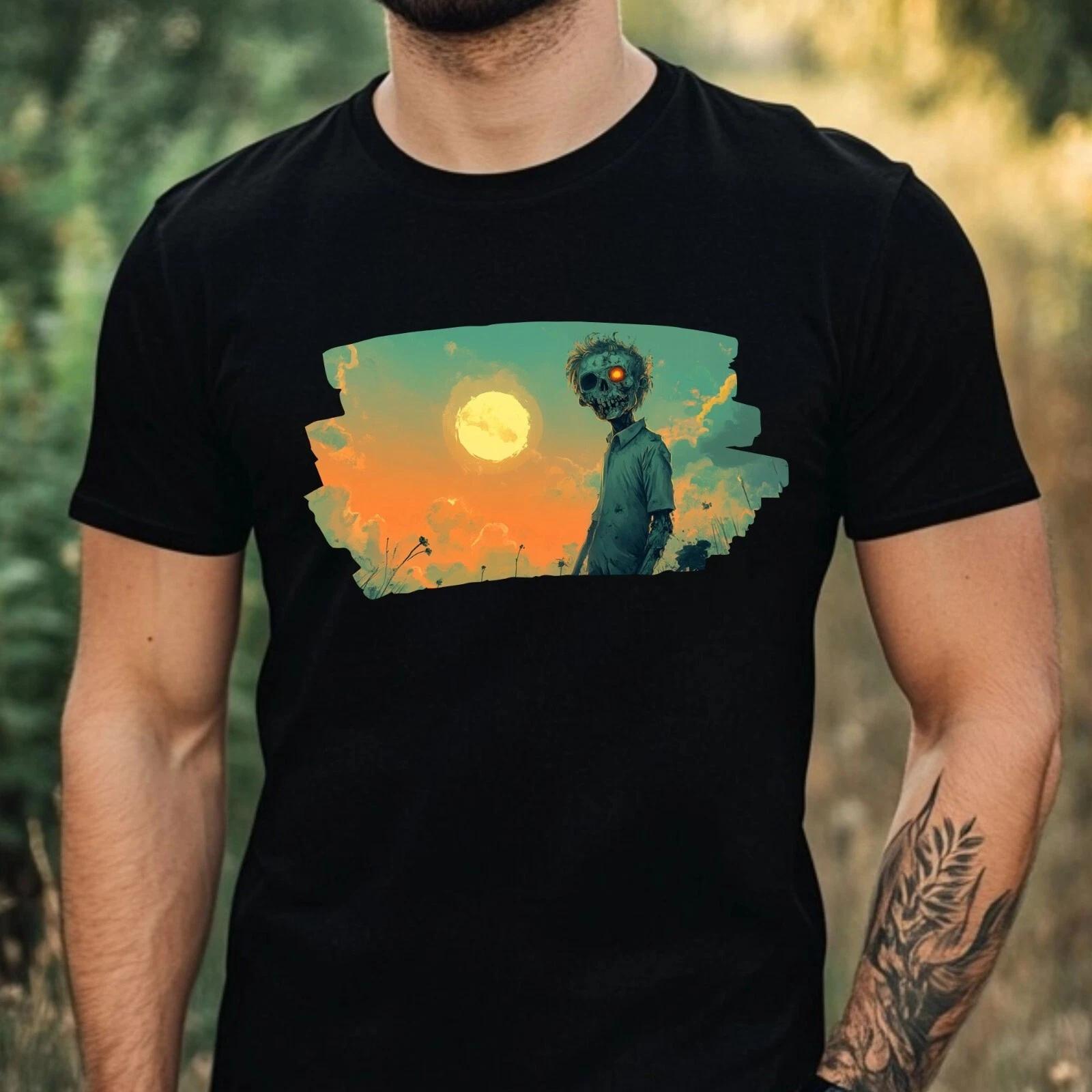 T-Shirt Herren Zombie Motiv Baumwolle Größe XS bis 5XL M