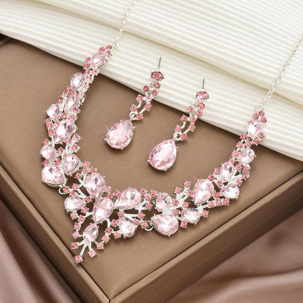 3ks Dámská Módní Lehká Luxusní Prémiová Kuželová Kapka Vody Květinový Náhrdelník Náušnice Zirkonová Sada Svatba Párty Festivalový Dárek