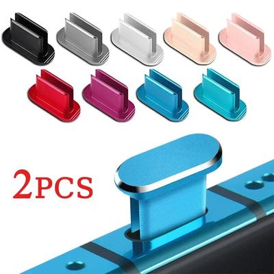 2 Stück Luxus Metall Staubstöpsel Handy Ladeanschluss Typ C Staubdicht Schutzabdeckung für Samsung Xiaomi Huawei Abdeckkappe