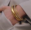 18k vacuum electroplated stainless steel plain ring gold bracelet does not fade titanium steel jewelry explosion