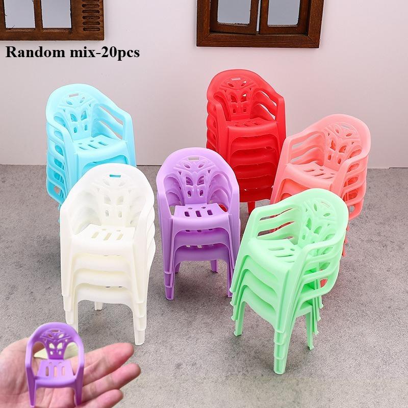 

Mini Backed Chair Set| 6 Colors,Ideal for Crafts,Tea Parties,Home Decor &Model Display,For Dollhouses Decor,Decorative Figurines