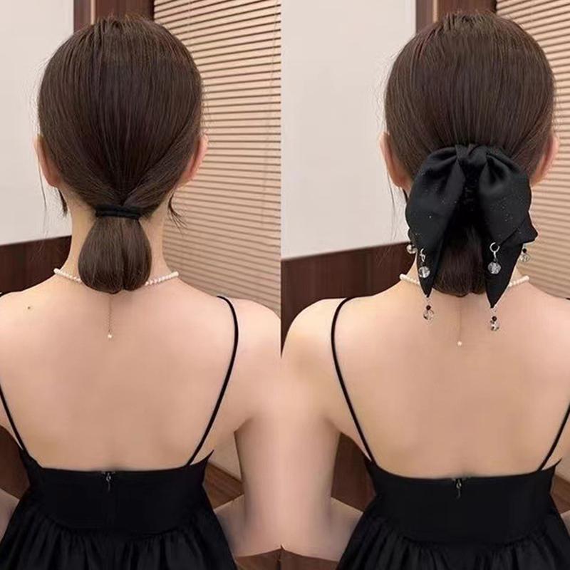 Shine  Lace Fabric Bow Hairpin Shark Clips Hair Claws For Women  Temperament Hair Accessories