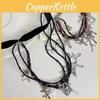 Dark Punk Cross Style Necklace Geometric Shape Tassel Choker For Souvenir Travel