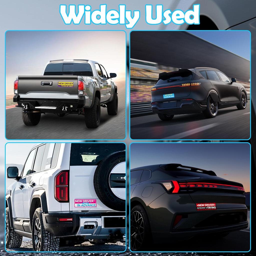 4Pcs Student Driver Magnetic Car Stickers For Beginners, New Magnetic Student Driver Stickers Signs For Car, Bumper Safety Decoration Supplies,
