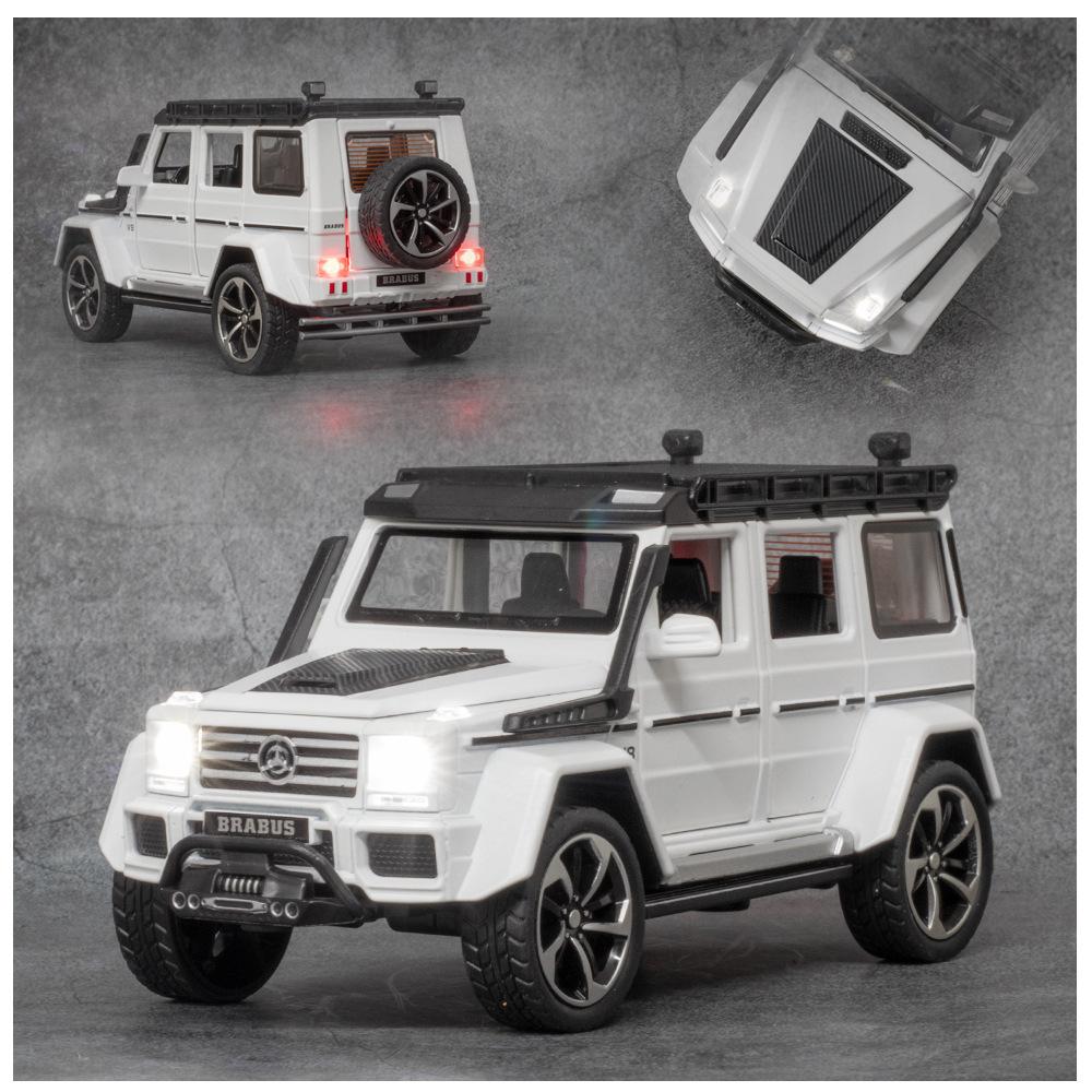 Model de mașină Benz G550 la scară 1/32 de jucărie, mașină de jucărie cu tragere înapoi cu sunet și lumină pentru copii mici, băieți, fete, colecție de cadouri