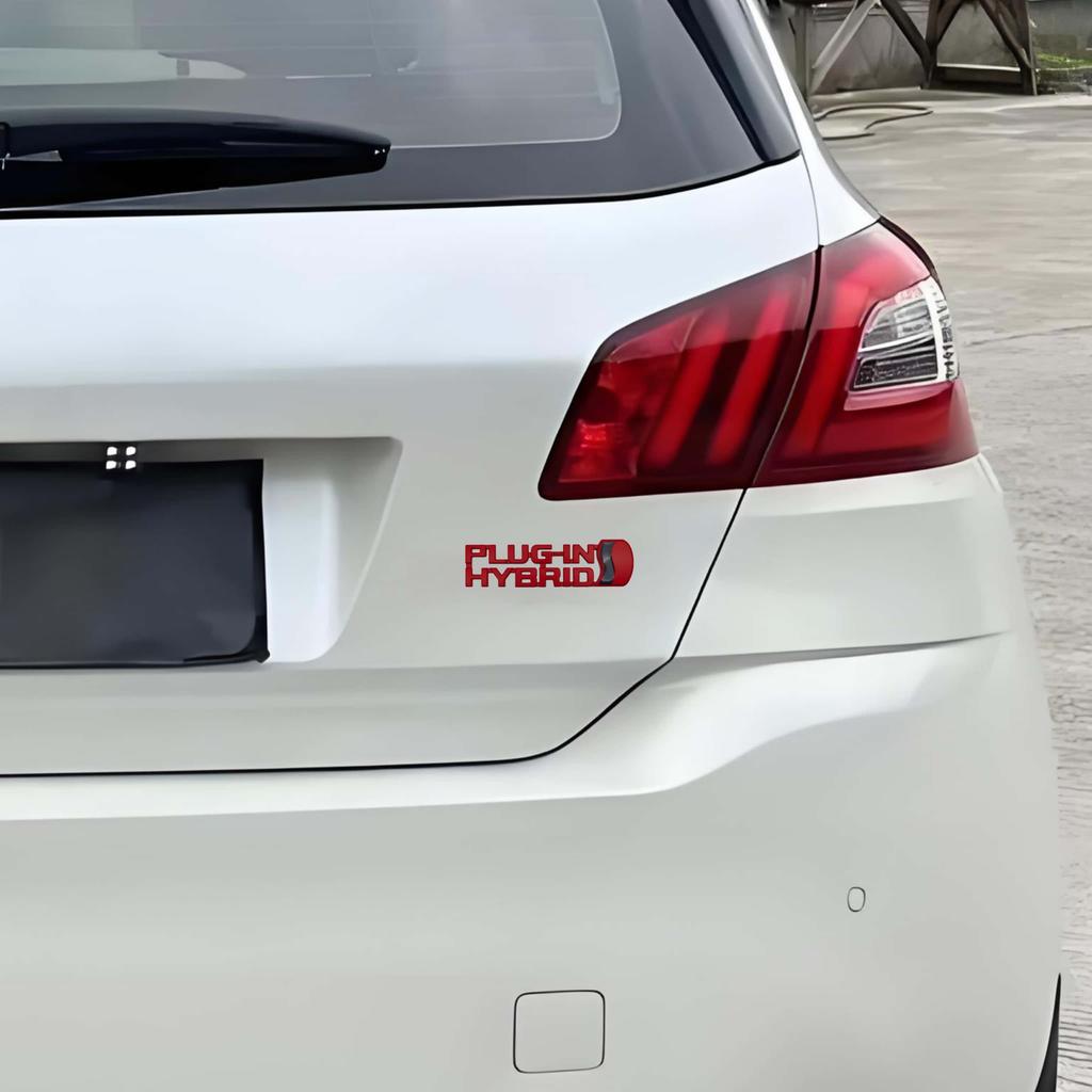 1ks 3D kovová nálepkaPLUGIN HYBRID, znak na bok blatníku, zadní kufr pro všechna auta