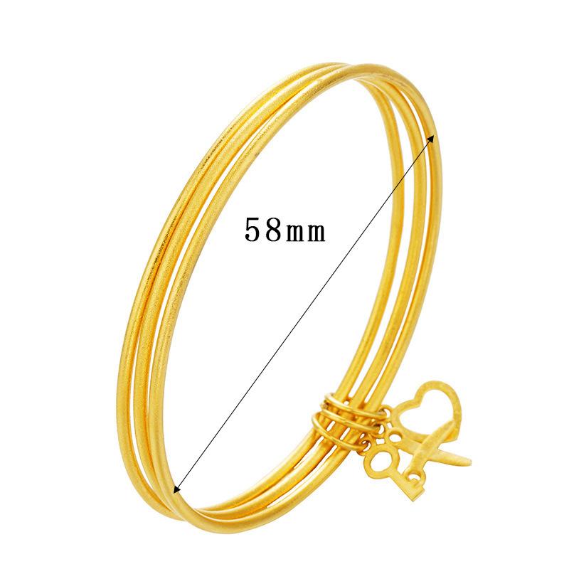 Vintage Three-Ring Lotus Seedpod Bracelet Women's 24K Gold AU999 - Lucky Meaning, Ideal Gift for Friends