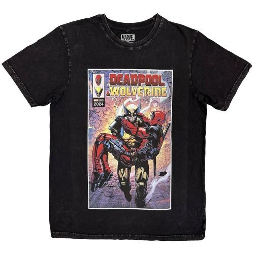 Marvel Comics Unisex Adult Deadpool & Wolverine Stone Wash T-Shirt