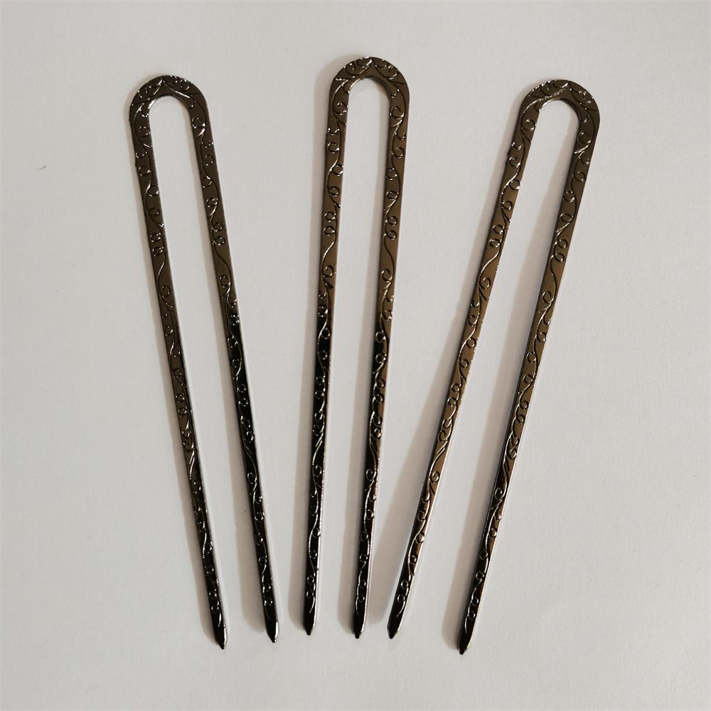 3pcs/set Black U Shape Hairpins Fashion Hair Sticks Alloy Hair Pins Clips Headpiece for Women Girl Hair Handmade Accessories