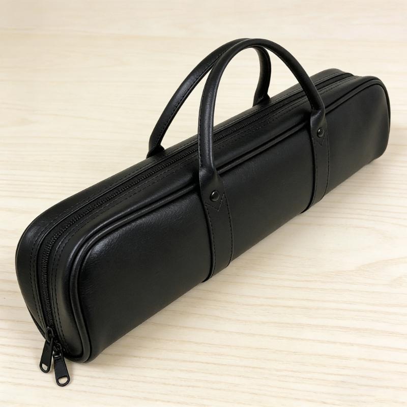 PU Leather Flute Storage Case Flute Box Flute Protective Handbag 16/17 Holes Flute Bag Dustproof Flute Carrying Case