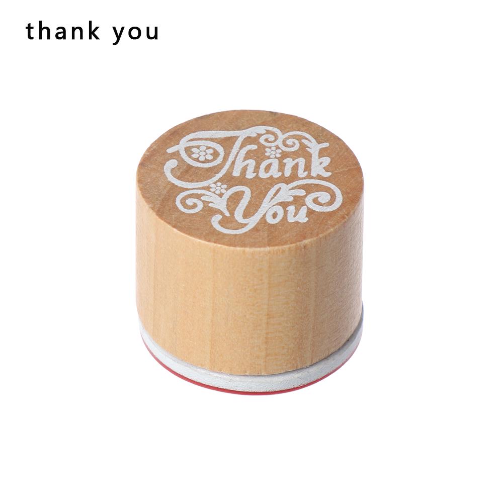 1PC Wooden Stamp Love/Thank You/For You Blessing Greeting Words Letter Stamp DIY Scrapbooking Cards Decor Handmade Wood Stamp