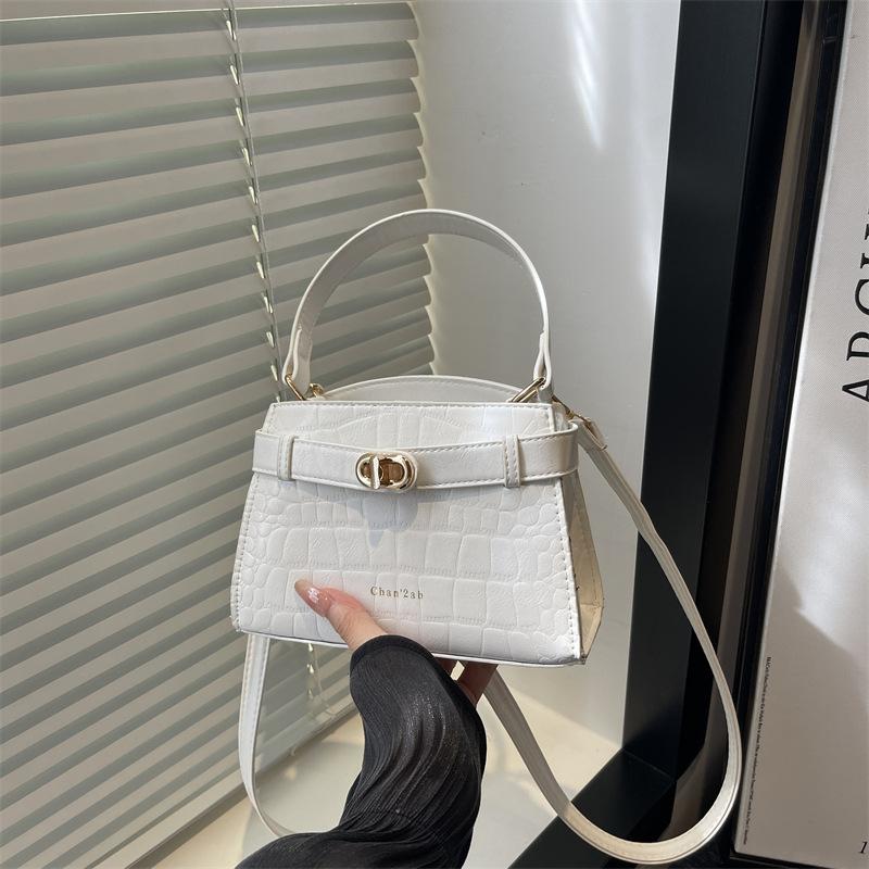 

High-end small square bag women s new fashion shoulder bag casual commuter shoulder bag simple temperament белый