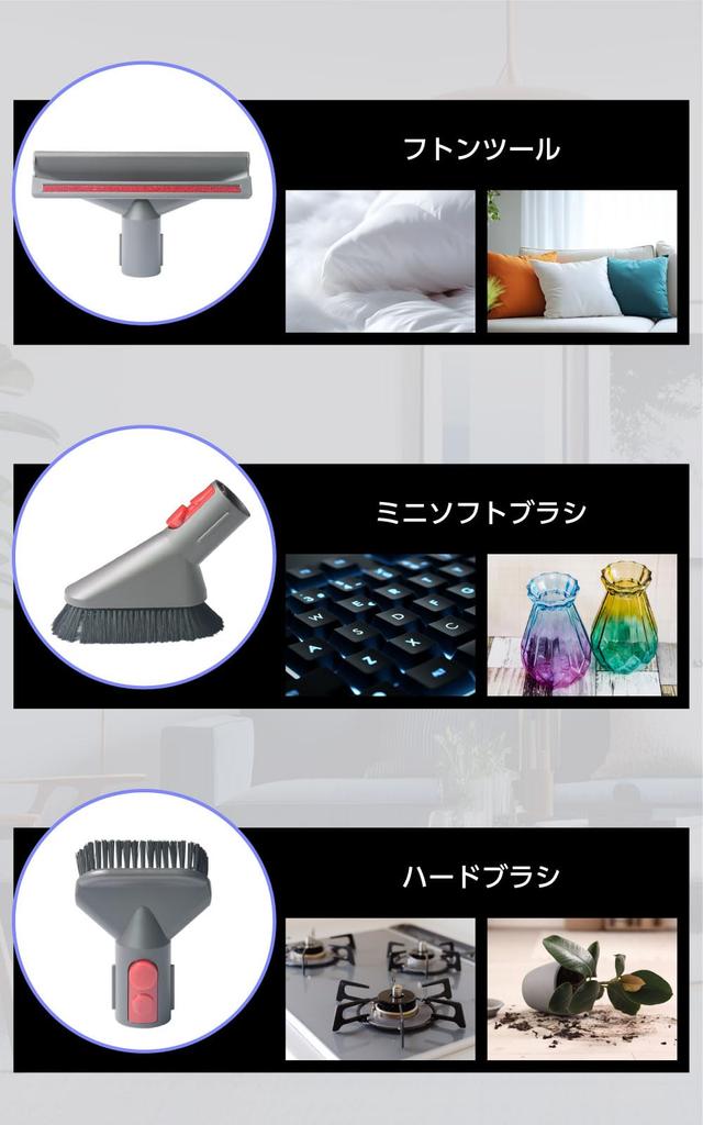 Dyson Compatible Accessory Set for and V15 1 Compatible Replacement Extension Crevice Hard Mini Soft Combination and Futon Tool V7, V8, V10, V11, V12,