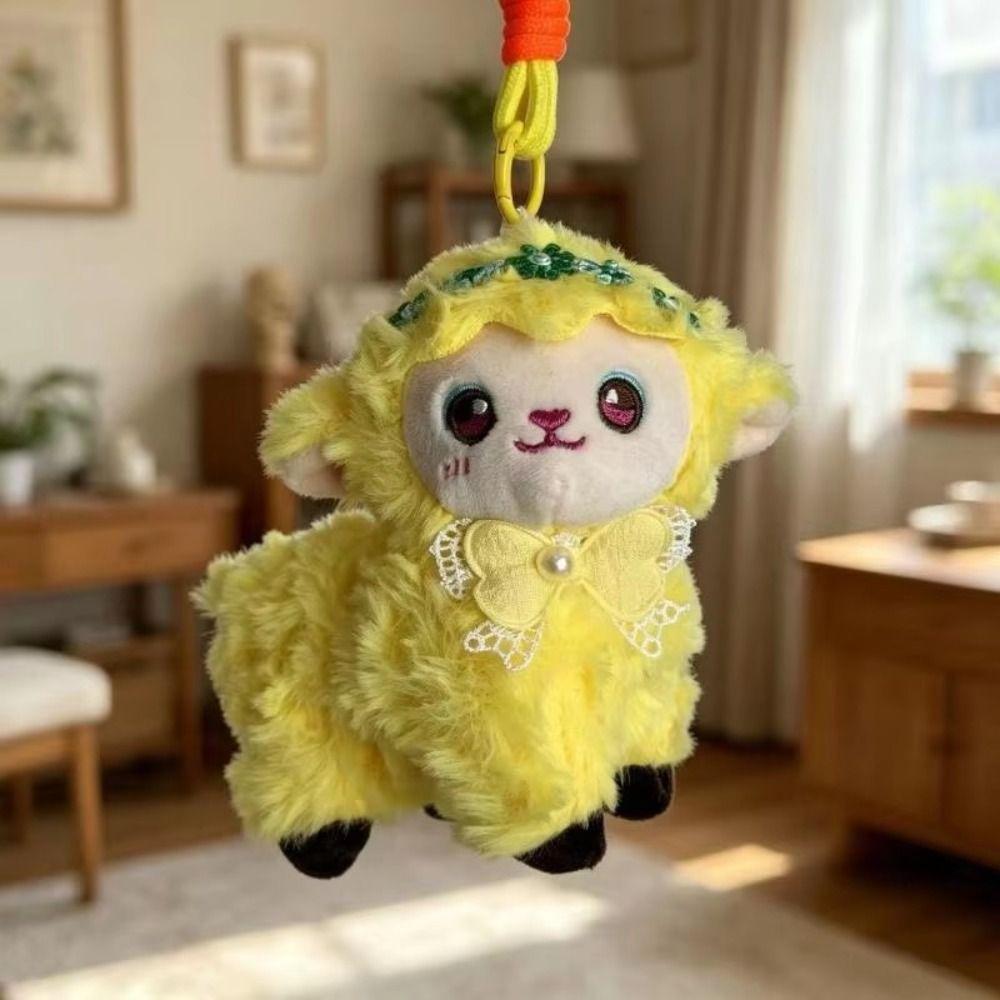 Soft Fluffy Lamb Backpack Decoration Cute Sheep Bag Pendant Plush Lamb Keychain  Lamb New Year