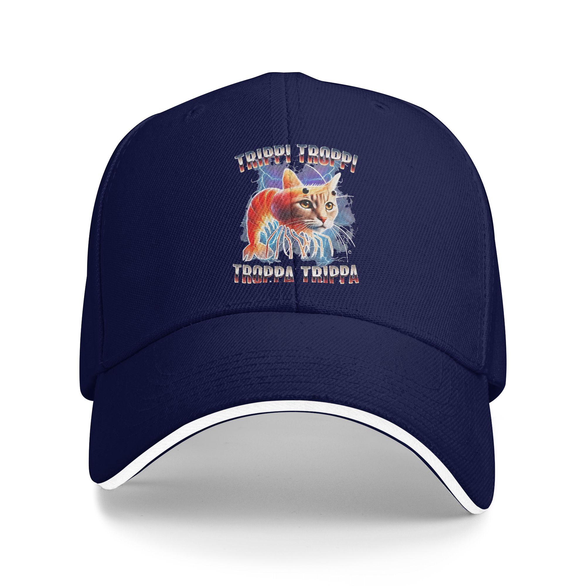 

Trippi Troppi Cat Sun Baseball Cap Summer y2k Funny Trucker Hat For Women Men Kpop Rock Snapback Cap One Size темно-синього кольору