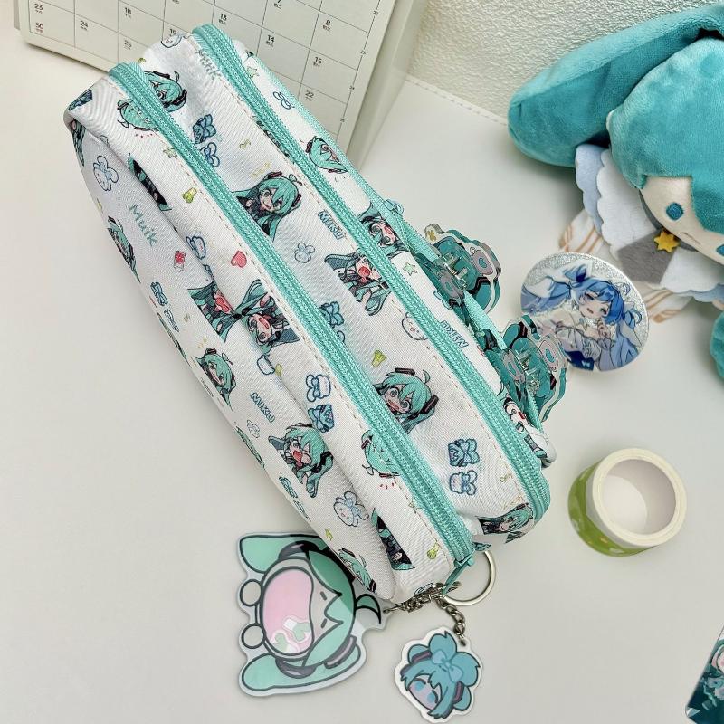 Anime Virtual Singer Miku Stationery Bag Pencil Case Kawaii Large Capacity Student Coin Purse Fans Collect Gift Peripheral Bag