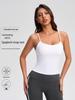 Damen Yoga Tanktop mit Kontrastträgern und Brustpolstern, Stilvolles Rückendesign, Ärmellos Fitness YG-1001