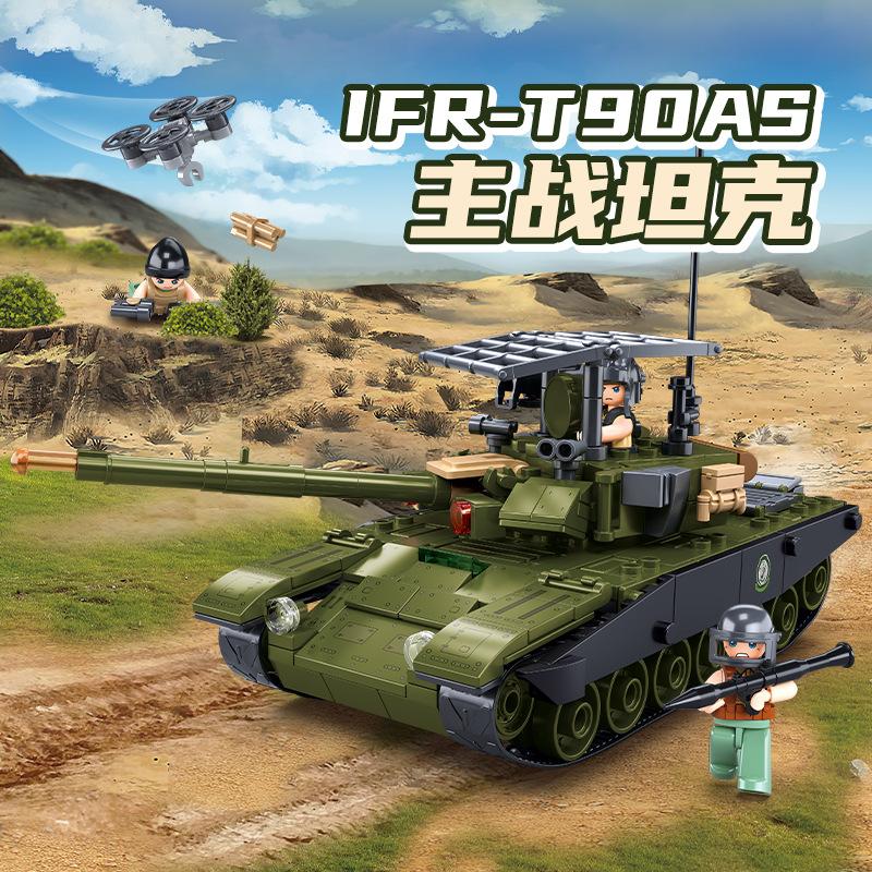 T-54 Main Battle Tank Building Block Classic World War Military Armored Vehicle Model Bricks M4A3 BMP T90 II STEM DIY Model Kit 3D Interlocking