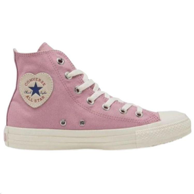 Converse Chuck Taylor All Star Heartpatch Hi Round Toe Lace-Up Durable Shock Absorbing High-Top Canvas Shoes Unisex Sneakers Pink 5SC704