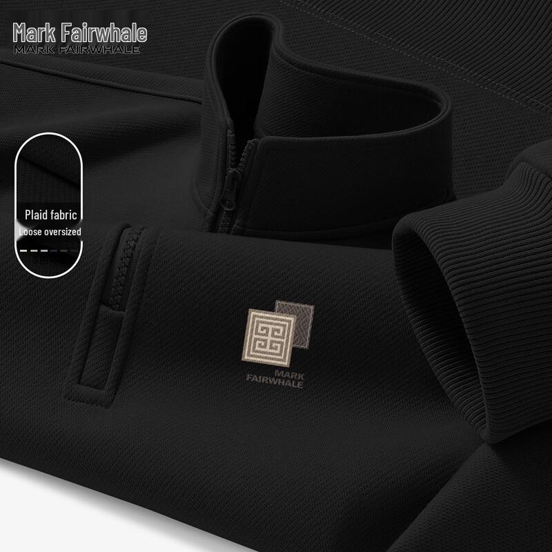 Mark Fairwhale Men's Stand Collar Half-Zip Pullover Sweatshirt