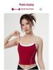 Cross-Border Women's Shockproof Sports Bra with Thin Straps & Color Block Design