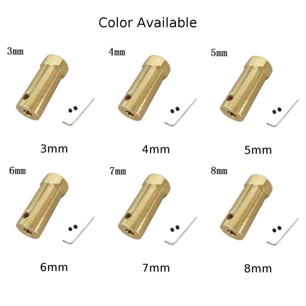 Extended Copper Hex Coupling Motor Shaft Connector Sleeve For Robot Car Extended Copper Hex Coupling Motor Shaft Connector