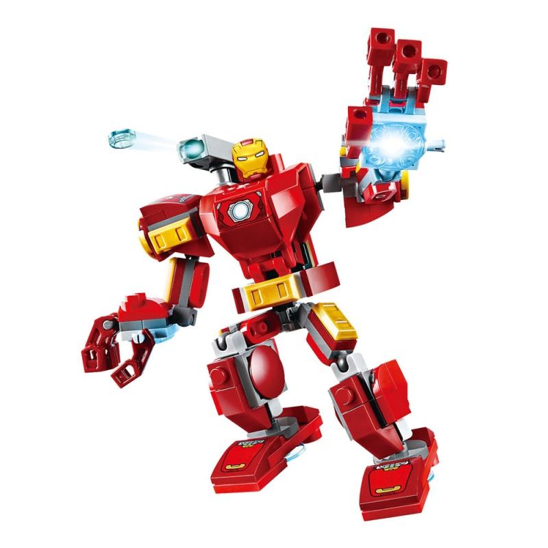 28cm Marvel Anime Avengers Captain America Iron Man: 120PCS/piece Building Block Toy Birthday Gift for Children