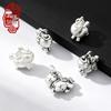 Sterling Silver Zodiac Horse Pendant Charm for DIY Bracelet Weaving - Pure Silver Small Horse Accessory in Chinese Style.