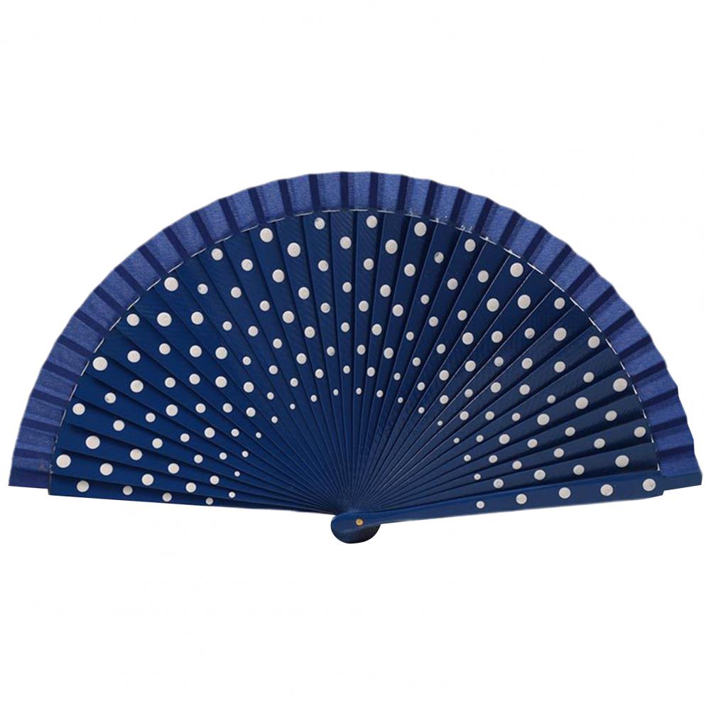 Dot Print Spainish Fan Double-sided Multicolor Dot Print Folding Fan Beautiful Dancing Fan Office Home Table Decorative Fan