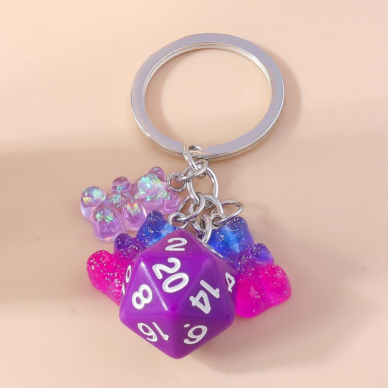 Cute Resin 3D Bear Keychain Charms Animal Keyrings Pendant for Women Girls Handbag Charms  Car Keyholder DIY Jewelry Accessories