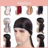 Chapéu Bandana de Cetim Unissex de Luxo com Durag Sedoso Respirável Rabo Longo Headwrap