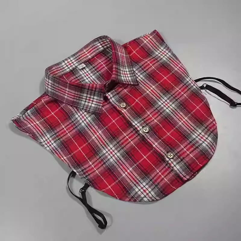 Perfect Match Plaid Fake Collar Shirt Men  Removable False Collar Shirt Fake Collar For Women Men Size 38 To 44 Detachable Nep Kraagie