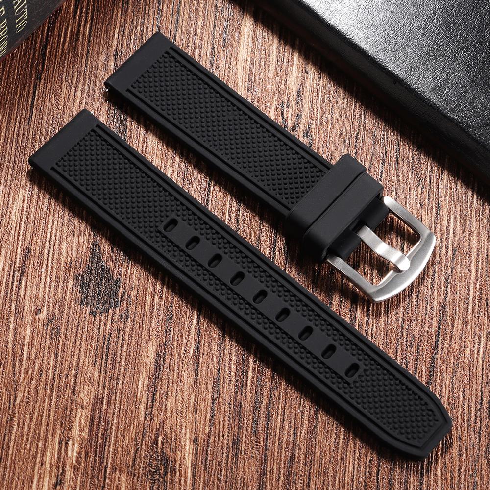 

Ремешок Высококачественный Удобный Резиновый для Samsung для Casio Ремешок для часов Быстросъемный Спортивный Силиконовый 22 мм Браслет для Мужчин Женщин 22mm чёрный