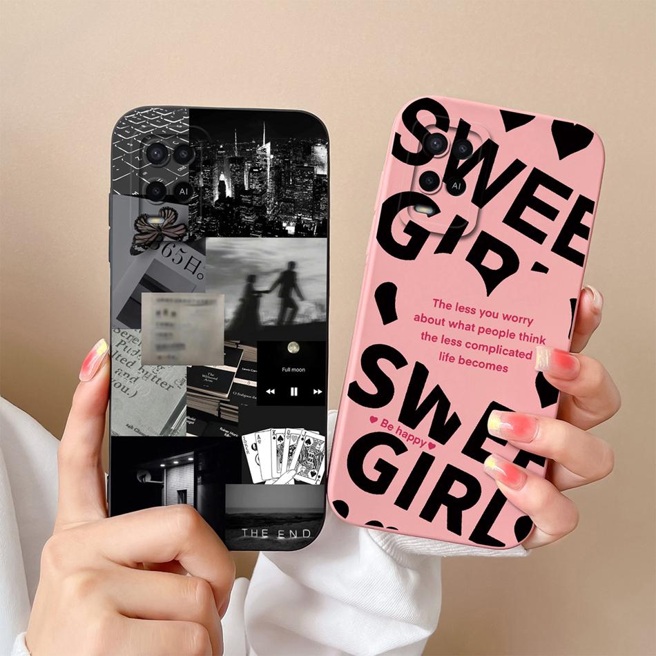 For Oppo A54 A54S Case Simple Cute Design Full Protection Phone Housing For Oppo A 54 4G Back Cover Soft Liquid Silicone Fundas