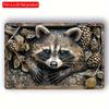 2d Flat 30*20cm, Raccoon, Wooden Logo Fun Vintage Compact Wooden Logo, Wall Decor, Home Decor, Wooden Logo Poster Holiday Gifts, for Home, Kitchen