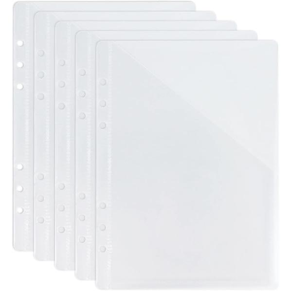 10 Pcs Plastic Binder Pocket Clear Poly Binder Organizer 6 Holes A5 Binder Folders for School and Office Supplies