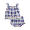 GAP Romper Dress for with Eyelets At the Coordinating Set for Baby Girls Size Girls, Blue, Poplin, Hem, (Blue, 70)