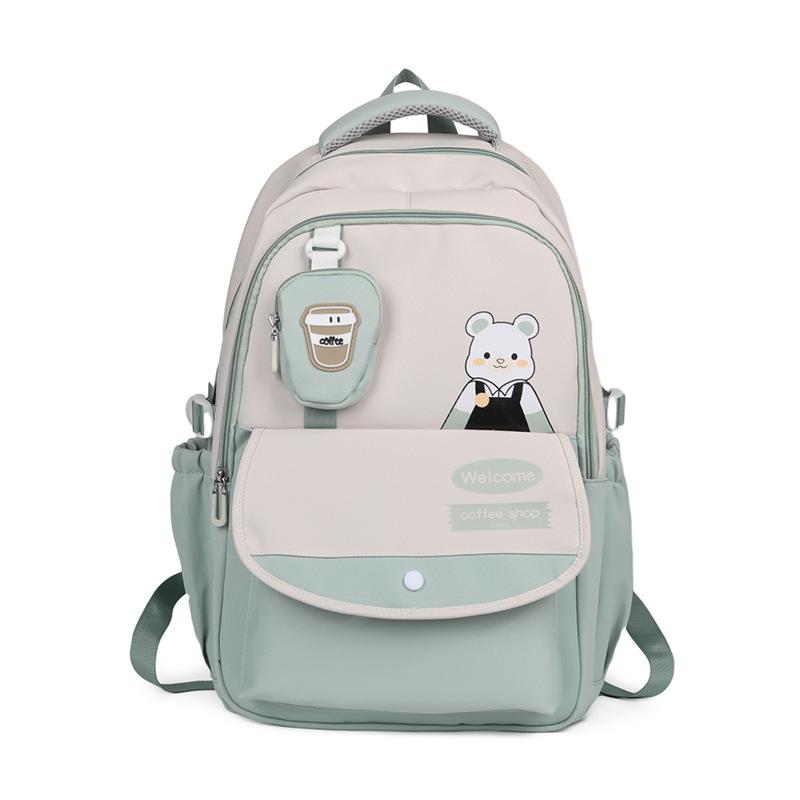 Schoolbag Korean version ins New middle school student backpack commuter bag cartoon high value fashion casual cute student bag