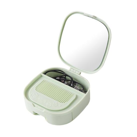 Travel Jewelry Case with Mirror And Comb Portable Compartmented Jewelry Storage Box Mini Jewelry Organizer for Women Earrings Small Accessories