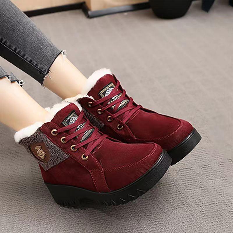 Fleece booties, winter cloth shoes, fleece thickened snow boots, mom comfort cotton shoes, warm cotton boots