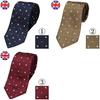 Dunhill Regular Tie, Small Pattern, DU24RPTW1GE, Size 2, Brown (DU24RPTW1GE201R) [Parallel Import]