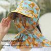 Wide Brim Tea Picking Cap Breathable Sun Visor Cap Fashion Women's Ponytail Hat  Outdoor