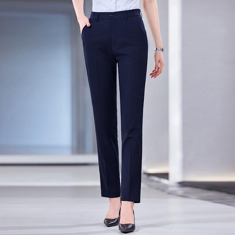 Teluoman Unisex Ice Silk Straight-Leg Suit Pants