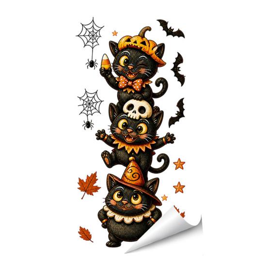 Indoor Outdoor Decorative Clings Halloween Window Clings, PVC Waterproof Static Decals, Removable Festive Wall Stickers